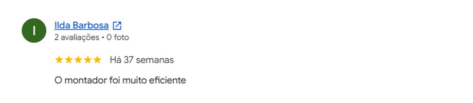 Avaliação de cliente no Google